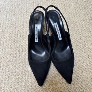 Manolo Blahnik Black Suede Heels